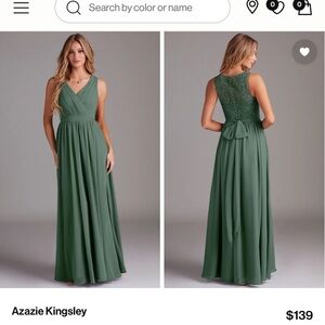 Azazie Teal Maxi Dress